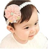 ベビーヘアバンド カラフルぼんぼんフラワー＆レース