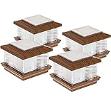 (4 Pack) GreenLighting 5" x 5" Solar LED Post Cap Lights w/Adapter (Wood Grain) [並行輸入品]