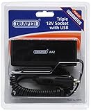 Draper 12v 3 Socket Adaptor With Usb