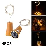 XCSOURCE 4個10 LED Solar Powered銅線妖精文字列ライトワインボトルcork-shapeバーライトDIYパーティーウェディングクリスマスデコレーション(ウォームホワイト) l