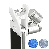 【Gracetop】小型アルミニウム製 60x拡大鏡ユニバーサル 携帯電話led顕微鏡拡大鏡で クリップ 超軽量 ポケット拡大鏡 簡単取付