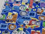 機関車トーマス ステッカー ブルー キルト キ ルティング 生地 布地 プリント コットン 入園 男の子