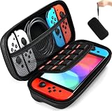 【Switch/Switch 有機 EL モデル 対応】iVoler スイッチ 収納ケース EVA素材 ハードタイプ 耐衝撃 防水 防塵 ゲームカード・ケーブル・イヤホン全部収納可能 持ち運び便利 ブラック