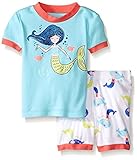 Petit Lem Baby Girls' 2 Piece Sleeve Top and Short Pajama Set-Ocean Diva Teal 12 Months [並行輸入品]