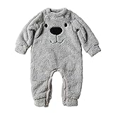 Cutelove　カーバーオール　ロンパース　毛むくじゃら　クマのデザイン　長袖　男の子　女の子　ベビー　赤ちゃん　幼児　ベビー服　秋　冬　可愛い　ファッション　素敵　カジュアル　普段着　チュチュベビ