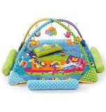 サンフラワー（SUNFLOWER） ベビージム・プレイマット　赤ちゃんのおもちゃ　インテリア・デコレーション　ベビー&マタニティ　大きいサイズ　男女兼用　デラックスジム　9個おもちゃが付き (ブルー)