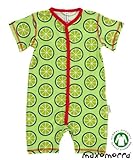 北欧スウェーデンのベビー服 ショートオール Lime 半袖カバーオール 3-9ヶ月/9-18ヶ月 Maxomorra マクソモーラ (80cm)