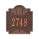 Whitehall製品正方形アンティーク銅モノグラム標準壁1行アドレスPlaque