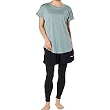 [フィラ] 水陸両用フィットネスウェア 3点セット 半袖Tシャツ+ショートパンツ+レギンス UVカット率95% 以上 速乾 312061N レディース ミント 4L