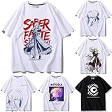 Fate フェイト・グランドオーダー Tシャツ 半袖 インナーシャツ アルトリア・ペンドラゴンSaber グッズ 綿 T-Shirt 柔らかい 快適 通気性 日常服 コスチューム カジュアル スポーツシャツ 男女兼用 (D,S)