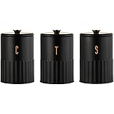 Maxwell & Williams Astor Canister Set of 3 Black Gift Boxed