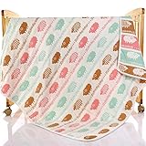 6重ガーゼ 綿毛布 110×110cm 肌に優しい 無添加 夏 秋 冬 綿100％ 吸汗速乾 丸洗いOK (羊)