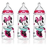 NUK 62048 Disney Baby Bottle with Perfect Fit Nipple, Minnie Mouse, 10 Ounces, 3 Pack
