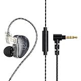 prendre カナル型 耳掛け式 イヤホン 4極 3.5mm 有線接続 リモコン付き マイク内蔵 通話 音楽 スマートフォン タブレット スマホ おしゃれ （ブラック） PR-T5-BK