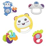 tumama 5点ベビーRattle動物Handbells Developmentalトイベル子供用おもちゃPlayギフトセット