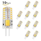 Sanniu 10-Pcs G4 Base LED Bulb Halogen Replacement 48 LED 3014 SMD Non Dimmable 1.8W AC/DC 12V 160LM