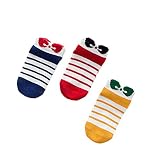 ZZソックスかわいい赤ちゃん幼児アンチスリップスキッドソックスノーショウボートクルーソックス3パック