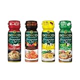 日清オイリオ BOSCO シーズニング オイル 90g×4種 コンプリート セット お試し [ ローストガーリック ・ レッドペッパー ・ レモン ＆ オリーブオイル ・ バジル ＆ オリーブオイル ]