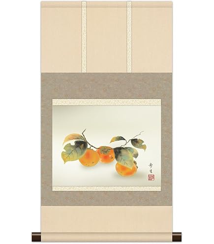 Amazon.co.jp: 10年保証 掛け軸 ミニ掛け軸 和風 花鳥画 秋掛け