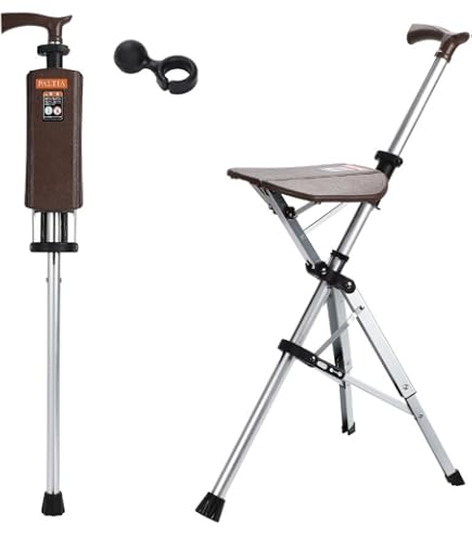 Amazon.co.jp: Ta-Da Chair 82㎝ 杖椅子 椅子になる杖 軽量 三脚