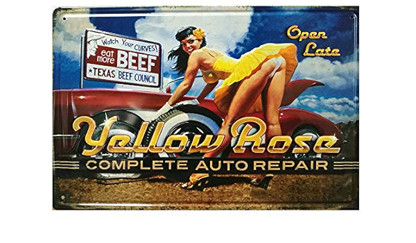 Amazon Co Jp Charming Crew ブリキ看板 レトロ 立体 凹凸 アメリカン ガレージ オールディーズ クラシックカー セクシー ピンナップガール ポスター 復刻版 アンティーク風 雑貨 おしゃれ インテリア