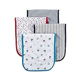 Carter's Just One You 男の赤ちゃん用 バープ・クロス4枚セット - ヨット ブルーの船梁 