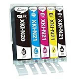 【SANCTink】Canon対応 N20 N21 インク キャノン用 XKI-N21 XKI-N20 5MP 5色セット XKI-N21C XKI-N21M XKI-N21Y XKI-N21BK XKI-N20PGBK 大容量 互換 インクカートリッジ 対応機種： XK100 XK110 XK120 XK130 XK140 XK500 XK510 プリンター
