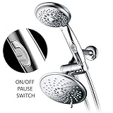HotelSpa 30-setting 3ウェイスパイラルRainfallハンドヘルドシャワーヘッドコンボon / off停止スイッチと5 – 7フィートStretchableステンレススチールホース