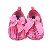 ベビー ガールズ シューズ スパンコール キラキラ光る ソフトなソール 滑り止め プリンセス スニーカー (13cm/12-18ヶ月, ローズレッド)