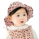 ベビー女の子用フリル付きリバーシブルバケット太陽帽子Floppy Wide Brim Hatsコットンアウトドア カラー: ピンク