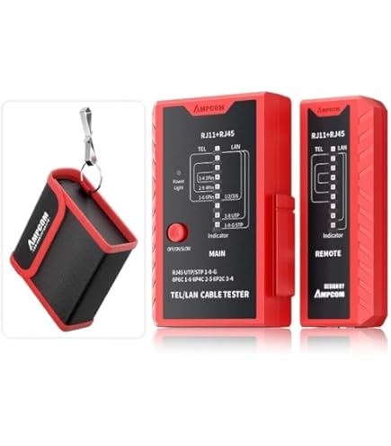 Amazon | LANケーブルテスター 親機/子機分離タイプ RJ45 RJ11対応 LAN