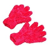 Tonsee キッズ 暖かい 手袋 女の子 男の子 グローブ ふわふわ ミトン 子供用 (レッド)