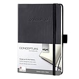 Sigel CO130 Notebook CONCEPTUM black Hardcover plain with ruled guide sheet approx. A6 with numerous