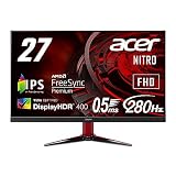 Acer Nitro ゲーミングモニター 27インチ IPS 非光沢 フルHD 0.5ms 240Hz HDMI (280Hz DisplayPort/オーバークロック) AMD FreeSync Premium VESA DisplayHDR 400 スピーカー内蔵 VESAマウント対応 チルト VG271Zbmiipx