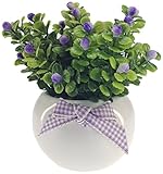 不二貿易 人工観葉植物 造花 ラウンド パープル(高さ:約13cm) ファンシェイプ 人工 観葉 植物 21337