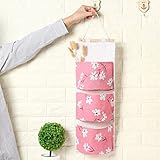 Guangqi 3グリッドWall Hangingストレージバッグオーガナイザーおもちゃコンテナ壁ドアクローゼットHangingストレージバッグ about 21.84*7.99in ピンク 151