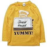 《春夏対応》 CHEEK ROOM(チイクルーム)  製品洗い加工済み42/2天竺トースト長袖Tシャツ 80cm /YE NO.B-470207