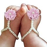 FEITONG@ 2015 Cute Pearl Chiffon Barefoot Toddler Foot Flower Beach Sandals by FEITONG