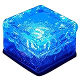 SIKIWIND ソーラーチャージLEDライト 水晶レンガ形 IP68 芝生ライト 庭園装飾 充電不要 インストール不要 自動点灯 (ブルー)