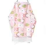 授乳ケープ 授乳カバー　コットン　通気性　ガーゼ　ベビーカー用　蚊屋　二層　多機能 (ピンク)