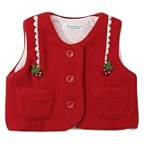 《秋冬春対応》(日本製) Pample Mousse(パンプルムース) 表フリース裏接結水玉イチゴモチーフ付きベスト 70cm /RE NO.DP-64102