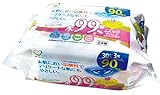 大判150*200mm ノンアルコール、無香料 お肌にやさしい弱酸性 ライフ堂　LD-037 弱酸性 赤ちゃん 大判おでかけ用 水99% 30枚*3個パック 48入（4320枚）