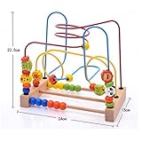 HLJgift Animal Math Circle Bead Rail Maze Wooden Toys for Kids Early Educational Toys [並行輸入品]