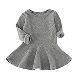 Karchi 子供服 ワンピース 綿製 ドレス裾 長袖 ゆったり 丸ネック字母柄 暖かい色 ファション 女の子 秋冬 防寒 保温 安値 秋 冬 通学 お出かけ着 柔らかい カジュアル シーズンお散歩 