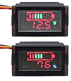 Yeecoo 防水 LED 電圧計 電流計 バッテリーテスター DC 12V 24V 36V 48V 60V 72V 84V 96V 酸性鉛/リチウムポリマー/リチウム鉄燐酸塩/NiMH 電池容量イン
