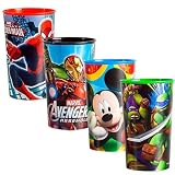 子供用幼児用プラスチックDrinking Cup " 22オンス" Ideal for誕生日パーティー用品。スパイダーマン、アイアンマン、ハルクは、Ninja Turtles、ミッキーマウス漫画とSu