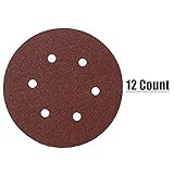 12 Pack of Ridgid Random Orbit Sander Replacement 6" 80 Grit 6 Hole Sanding Disk # 901058001 for R26