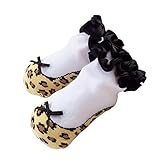 Sanlutoz ベビーソックス 新生児用靴下 女の子 赤ちゃん くつした お祝い 出産 祝い 可愛い プレゼント (12-24 M 対応足裏の長さ 11-13cm（薦め年齢：12-18ヶ月）, 豹纹