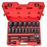TEKTON 48995 3/4 in. Drive Deep Impact Socket Set, 7/8 - 2-Inch, Inch, Cr-Mo, 22-Piece [並行輸入品]