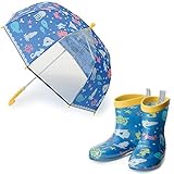 ピチョン アンブレラ シーフレンズ＆レインブーツ（16cm） 傘 子供 45cm 長靴 キッズ 16cm レインブーツ 女の子 男の子
